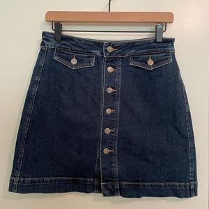 LOFT blue Jean button-up mini skirt
